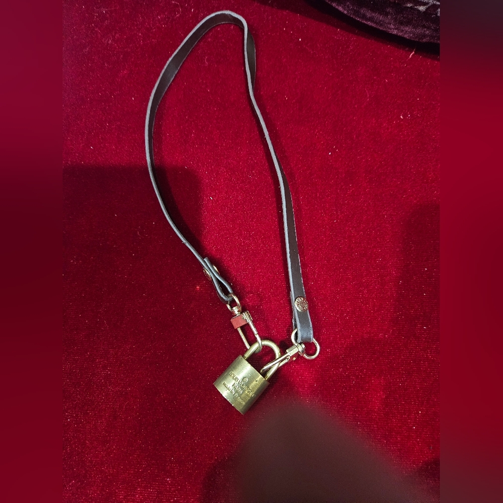 Louis Vuitton Gold and Black Padlock Necklace